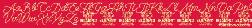 Ropest PERSONAL USE ONLY Font – Yellow Fonts on Red Background