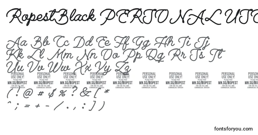 RopestBlack PERSONAL USE ONLY Font – alphabet, numbers, special characters