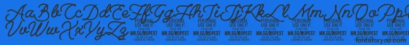 RopestBlack PERSONAL USE ONLY Font – Black Fonts on Blue Background