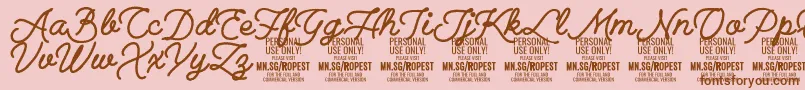 RopestBlack PERSONAL USE ONLY-Schriftart – Braune Schriften auf rosa Hintergrund