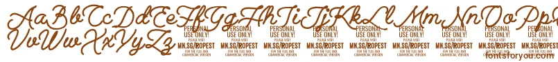 RopestBlack PERSONAL USE ONLY Font – Brown Fonts on White Background