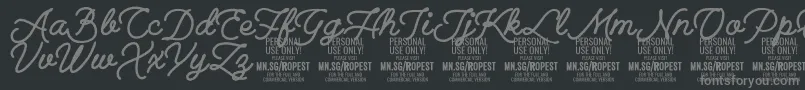 RopestBlack PERSONAL USE ONLY Font – Gray Fonts on Black Background