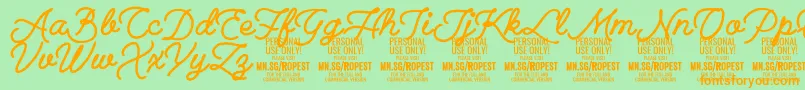 RopestBlack PERSONAL USE ONLY Font – Orange Fonts on Green Background