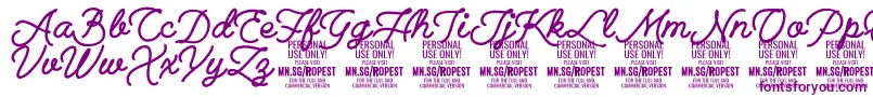 RopestBlack PERSONAL USE ONLY Font – Purple Fonts on White Background