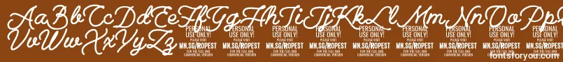 RopestBlack PERSONAL USE ONLY Font – White Fonts on Brown Background