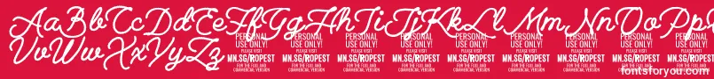 RopestBlack PERSONAL USE ONLY Font – White Fonts on Red Background