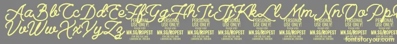 RopestBlack PERSONAL USE ONLY Font – Yellow Fonts on Gray Background