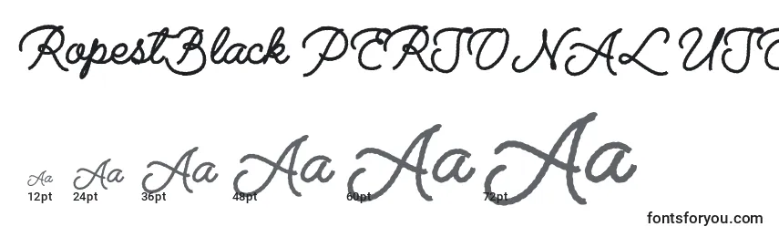 RopestBlack PERSONAL USE ONLY Font Sizes
