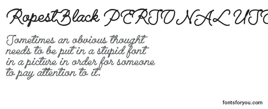 RopestBlack PERSONAL USE ONLY Font