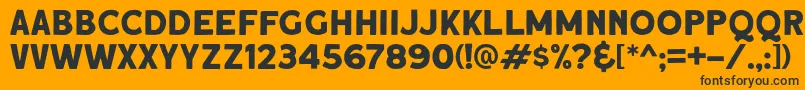 Шрифт Roquen DEMO – чёрные шрифты на оранжевом фоне