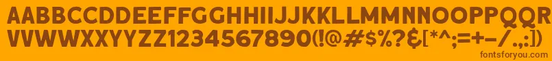 Roquen DEMO-fontti – ruskeat fontit oranssilla taustalla