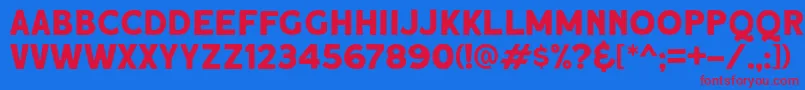 Roquen DEMO Font – Red Fonts on Blue Background