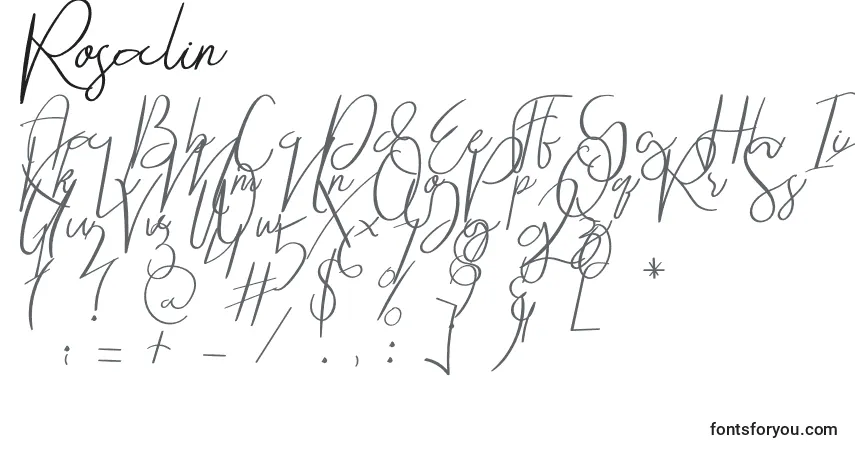 Schriftart Rosalin – Alphabet, Zahlen, spezielle Symbole