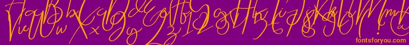 Rosalin Font – Orange Fonts on Purple Background