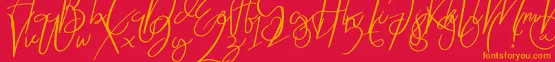 Rosalin Font – Orange Fonts on Red Background
