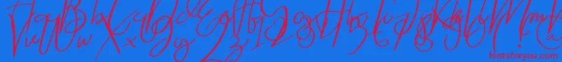 Rosalin-Schriftart – Rote Schriften auf blauem Hintergrund