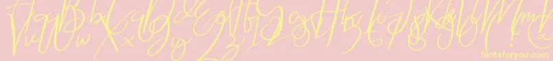 Rosalin Font – Yellow Fonts on Pink Background