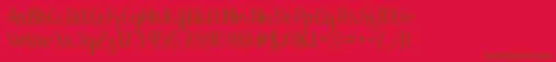 Rosalina Font – Brown Fonts on Red Background
