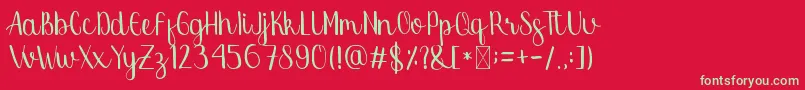 Rosalina Font – Green Fonts on Red Background