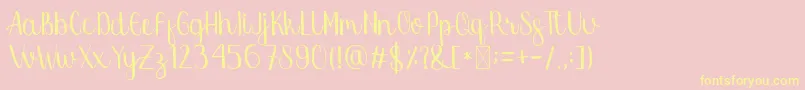 Rosalina Font – Yellow Fonts on Pink Background