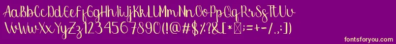 Rosalina-fontti – keltaiset fontit violetilla taustalla