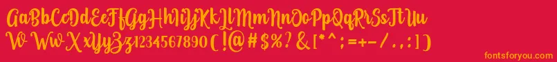 Rosalinda Font – Orange Fonts on Red Background