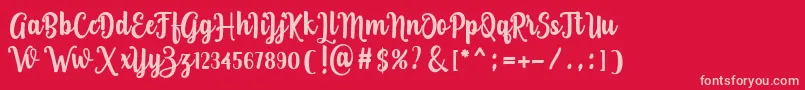 Rosalinda Font – Pink Fonts on Red Background