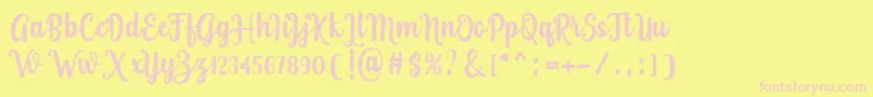 Rosalinda Font – Pink Fonts on Yellow Background