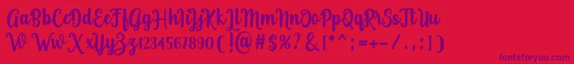 Rosalinda Font – Purple Fonts on Red Background