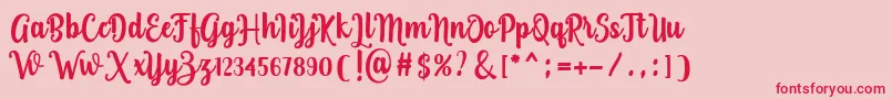 Rosalinda Font – Red Fonts on Pink Background