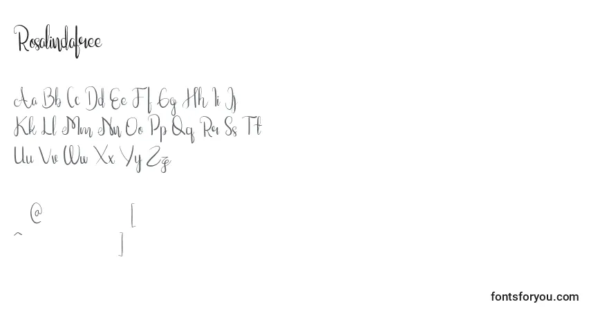 Schriftart Rosalindafree – Alphabet, Zahlen, spezielle Symbole
