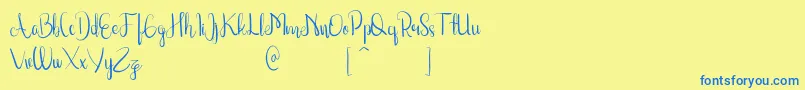 Rosalindafree Font – Blue Fonts on Yellow Background