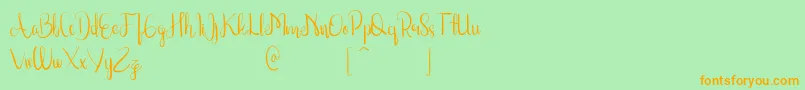 Rosalindafree Font – Orange Fonts on Green Background