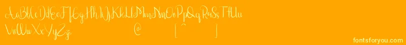 Rosalindafree-Schriftart – Gelbe Schriften auf orangefarbenem Hintergrund