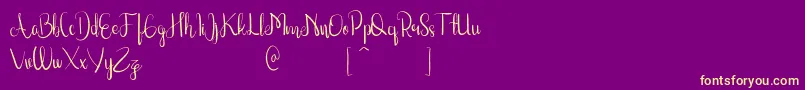 Rosalindafree Font – Yellow Fonts on Purple Background