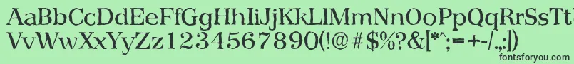 フォントPriamosantiqueRegular – 緑の背景に黒い文字