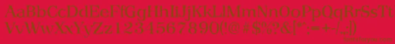 PriamosantiqueRegular-Schriftart – Braune Schriften auf rotem Hintergrund