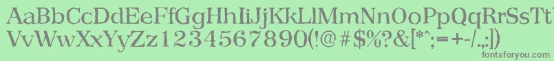 フォントPriamosantiqueRegular – 緑の背景に灰色の文字