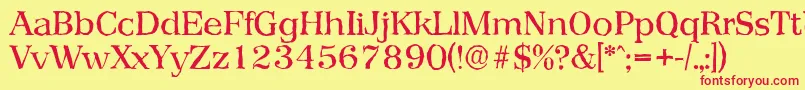 PriamosantiqueRegular-fontti – punaiset fontit keltaisella taustalla