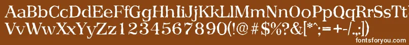 フォントPriamosantiqueRegular – 茶色の背景に白い文字