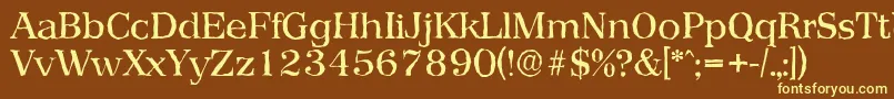 PriamosantiqueRegular Font – Yellow Fonts on Brown Background