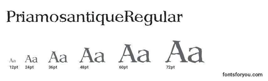 Размеры шрифта PriamosantiqueRegular