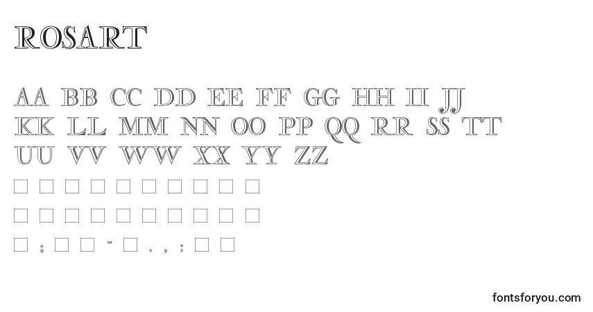 A fonte ROSART   (139110) – alfabeto, números, caracteres especiais