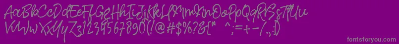 Rose Colored Font – Gray Fonts on Purple Background