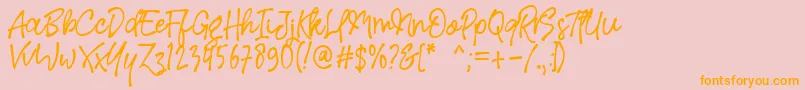 Rose Colored-Schriftart – Orangefarbene Schriften auf rosa Hintergrund