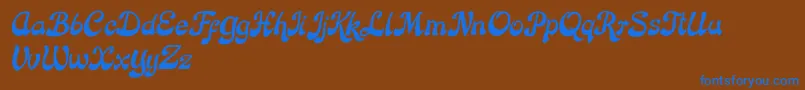 Rose Katrinah Italic Font – Blue Fonts on Brown Background