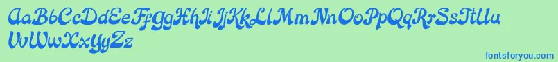Rose Katrinah Italic Font – Blue Fonts on Green Background