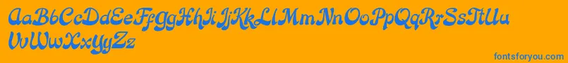 Rose Katrinah Italic Font – Blue Fonts on Orange Background