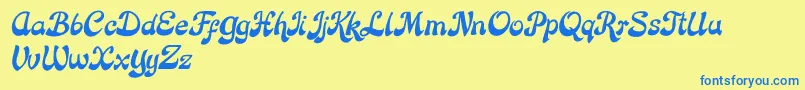 Rose Katrinah Italic Font – Blue Fonts on Yellow Background
