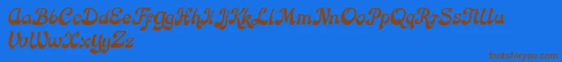 Rose Katrinah Italic Font – Brown Fonts on Blue Background